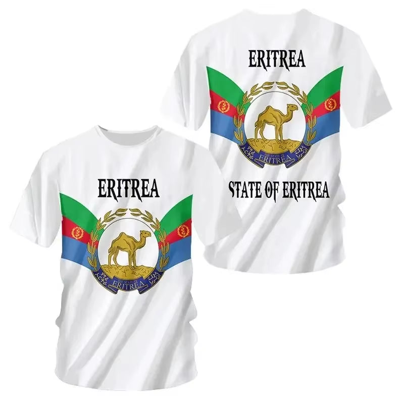 Africa Country Eritrea Flag 3D Print Lion Colorful Retro 3Dprint Menwomen Summer Casual Funny Short Sleeves T-Shirts Kid Tee Top