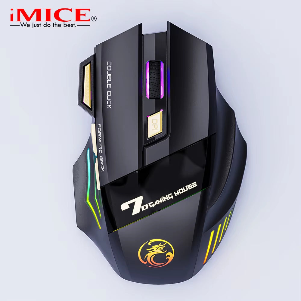 Rechargeable Computer Mice Wirless Gaming Wireless Bluetooth Silent 3200 DPI Ergonomic USB Mause with Backligh